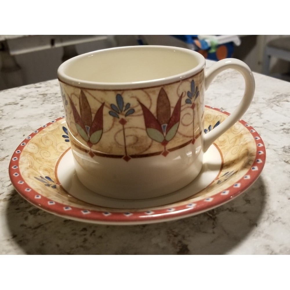 Johnson Brothers Papyrus Tea Cup And Saucer Bohemian Boho Made In England